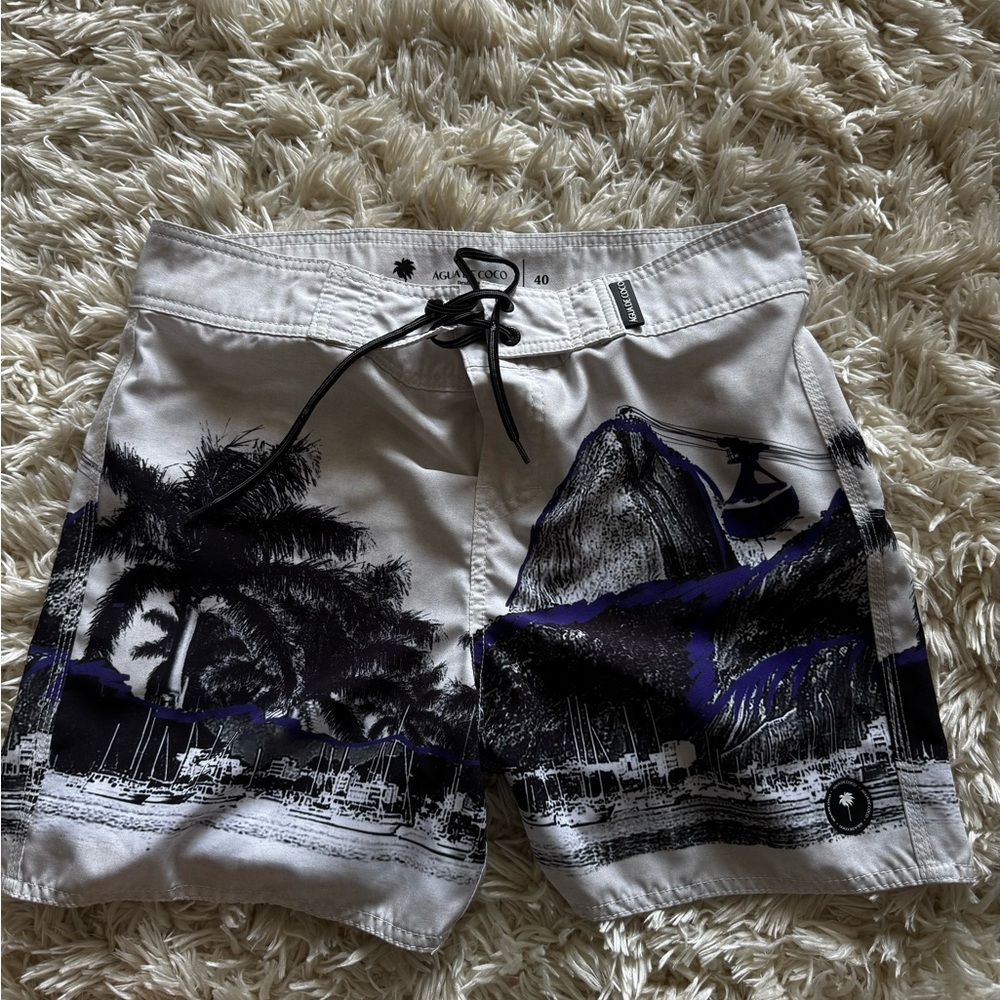 Black and Blue Board Shorts for Swim